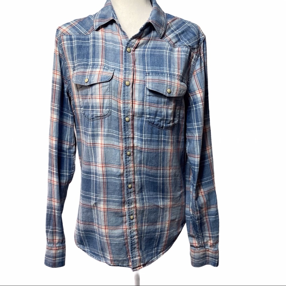Lucky Brand Blue Plaid Flannel